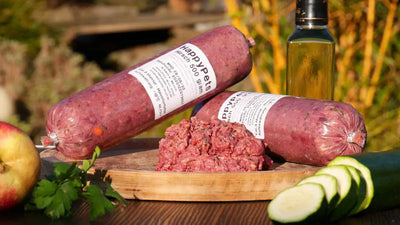 HappyPets BARF-Menü Hirsch – Frost-Wurst für Regional-Tour & Laden