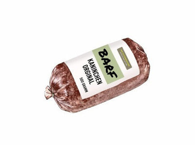 Futtermacher Kaninchen Original (gewolfte Kaninchenkarkasse) – 500 g Rolle, Tiefkühl-Frostware