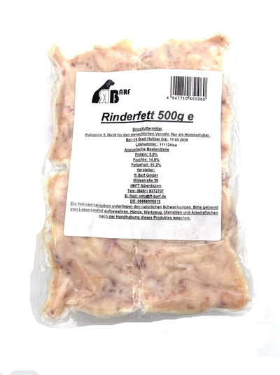 RB Rinderfett gewürfelt / gewolft (Reiner Energielieferant) – 4 x 125g Vakuum-Pack