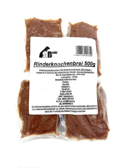 RB Rinder-Knochenbrei (Feines Knochenmus) – 4 x 125g Vakuum-Pack für Regional-Tour & Laden