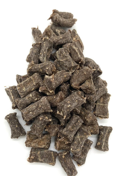 Getrocknete Fleisch-Minis für Hunde – Natürliche Trainingsleckerlis