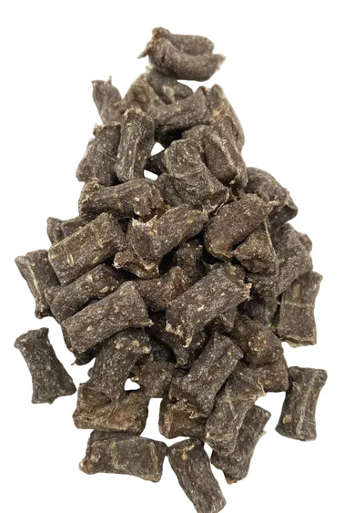 Getrocknete Fleisch-Minis für Hunde – Natürliche Trainingsleckerlis
