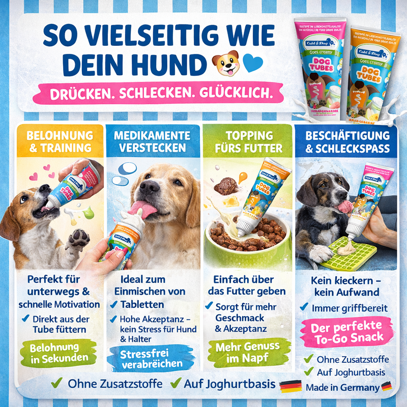 Hundejoghurt Tubes Schlecksnack für Hunde | Cold & Dog
